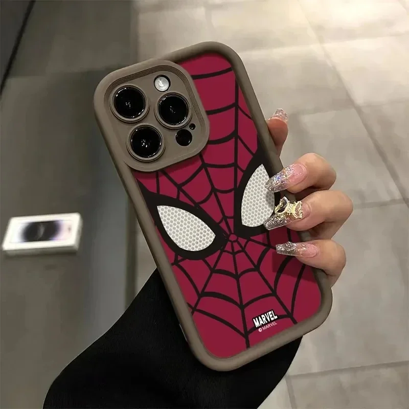 thumbnail image 1 of Funda de teléfono suave de araña de dibujos animados de Color sólido, funda de teléfono anticaída todo incluido para iPhone 15, 14, 13, 12, 11 Pro Plus Pro Max, X, XS, XR, 1 of 5