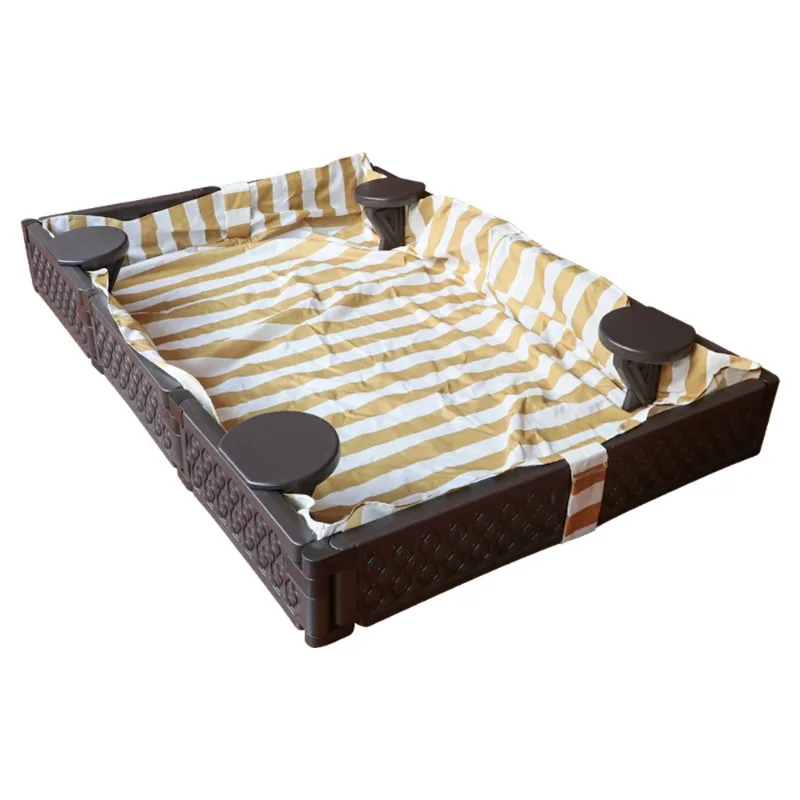 Piscina di sabbia giocattolo per bambini, kit di gioco domestico in plastica, sabbiera interna con recinzione, giocattoli da spiaggia per bambini e bambine all'aperto._voghion.com