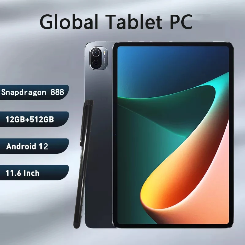 Android 12.0 Tablet PC X5 Pro Snapdragon 888 Global Tablette 12GB+512GB