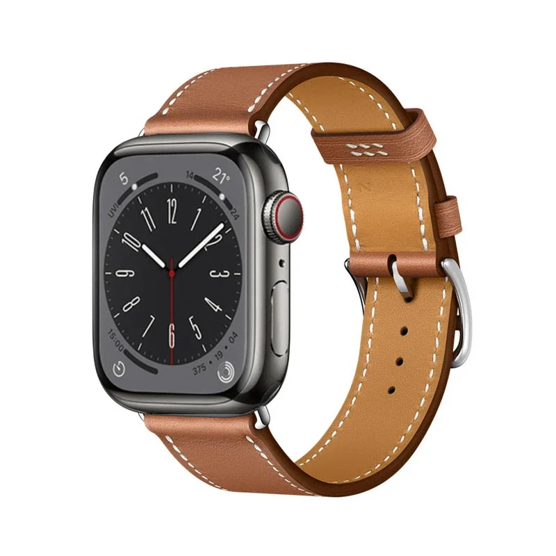 Premium Genuine Leather Watch Strap - Elegant and Versatile Wristband Bracelet