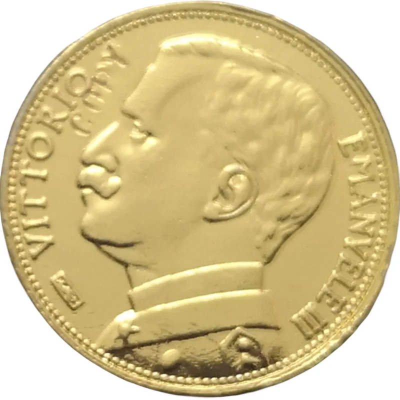 1912 Italia 10 Lire-Vittorio Emanuele Iii Oro Copia Coin