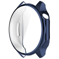 Transparent Soft TPU Screen Protector and Watch Case Cover for OnePlus Watch 2 (03 Midnight Blue)