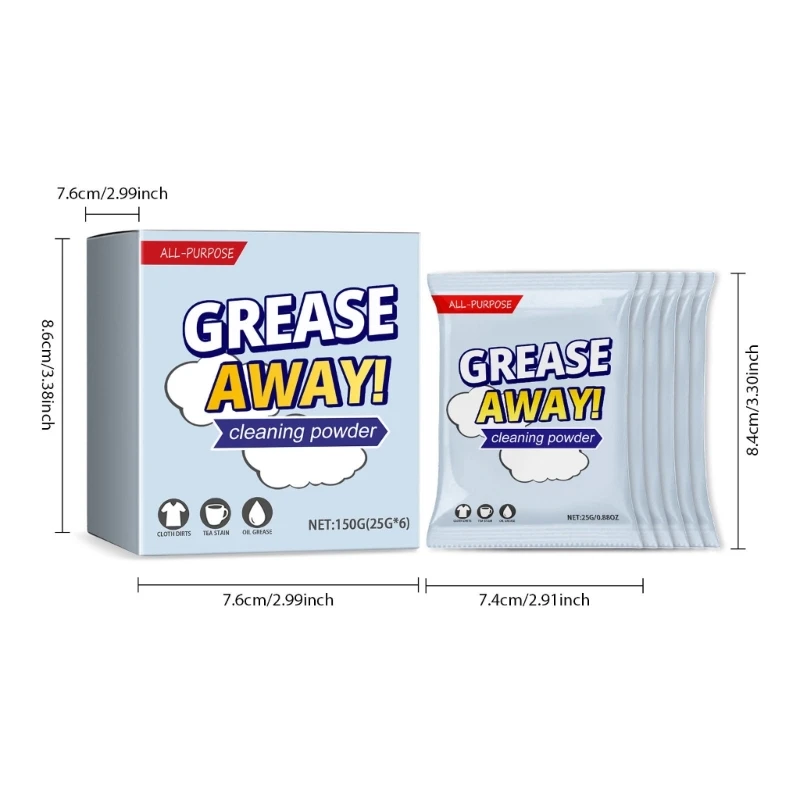 Kitchen Cleaning Powder Effective Household Degreasers Heavy Oil Stains Powder Cleaner Kitchening Cleaning Solution