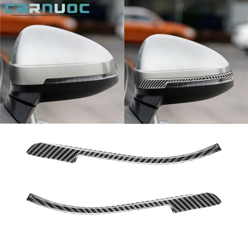 

For Audi A4 B9 RS4 S4 2017 2018 2019 Carbon Fiber Stickers Rearview Mirror Trim Strip Car Interior Decorative Accessories