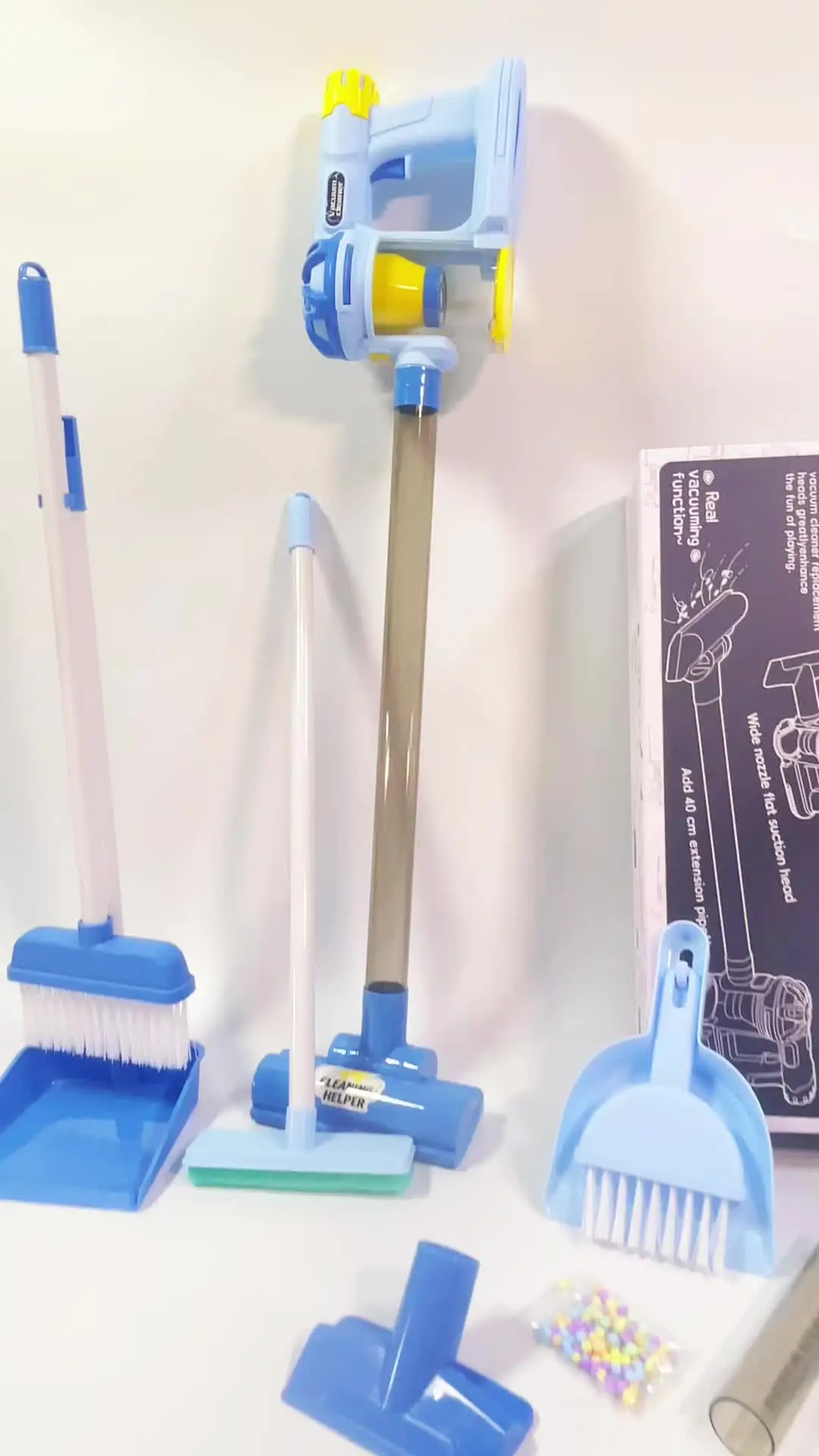 Aspiradora De Juguete Para Niños – Con Escoba Y Recogedor, Inalámbrica, Juego De Imitación Realista Para Aprender A Limpiar