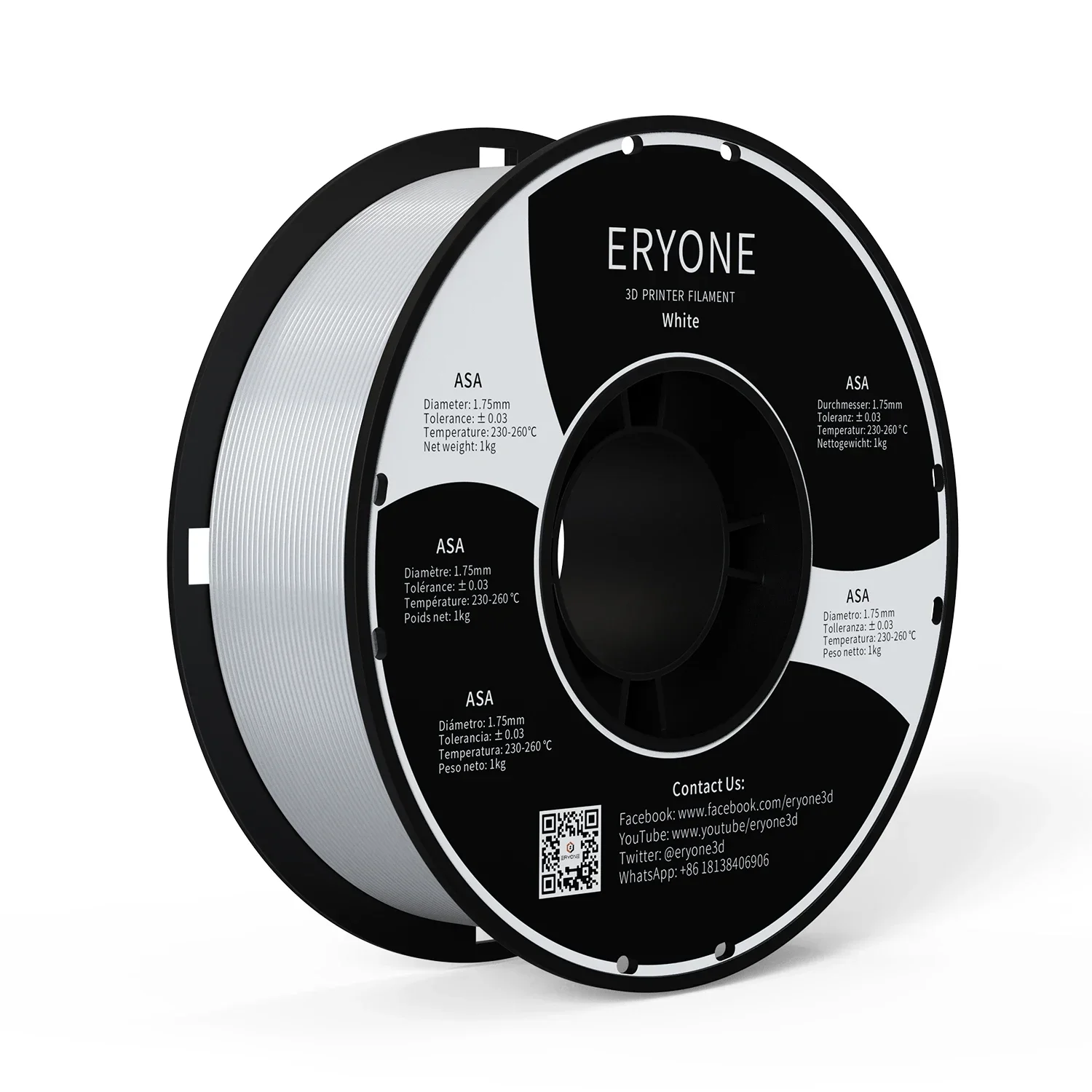 ERYONE 3KG ABS Filament 1,75mm, Hohe Zähigkeit Hitzebeständig, Langlebig Stoßfest für 3D-Druck 1kg Spule – Detail 8