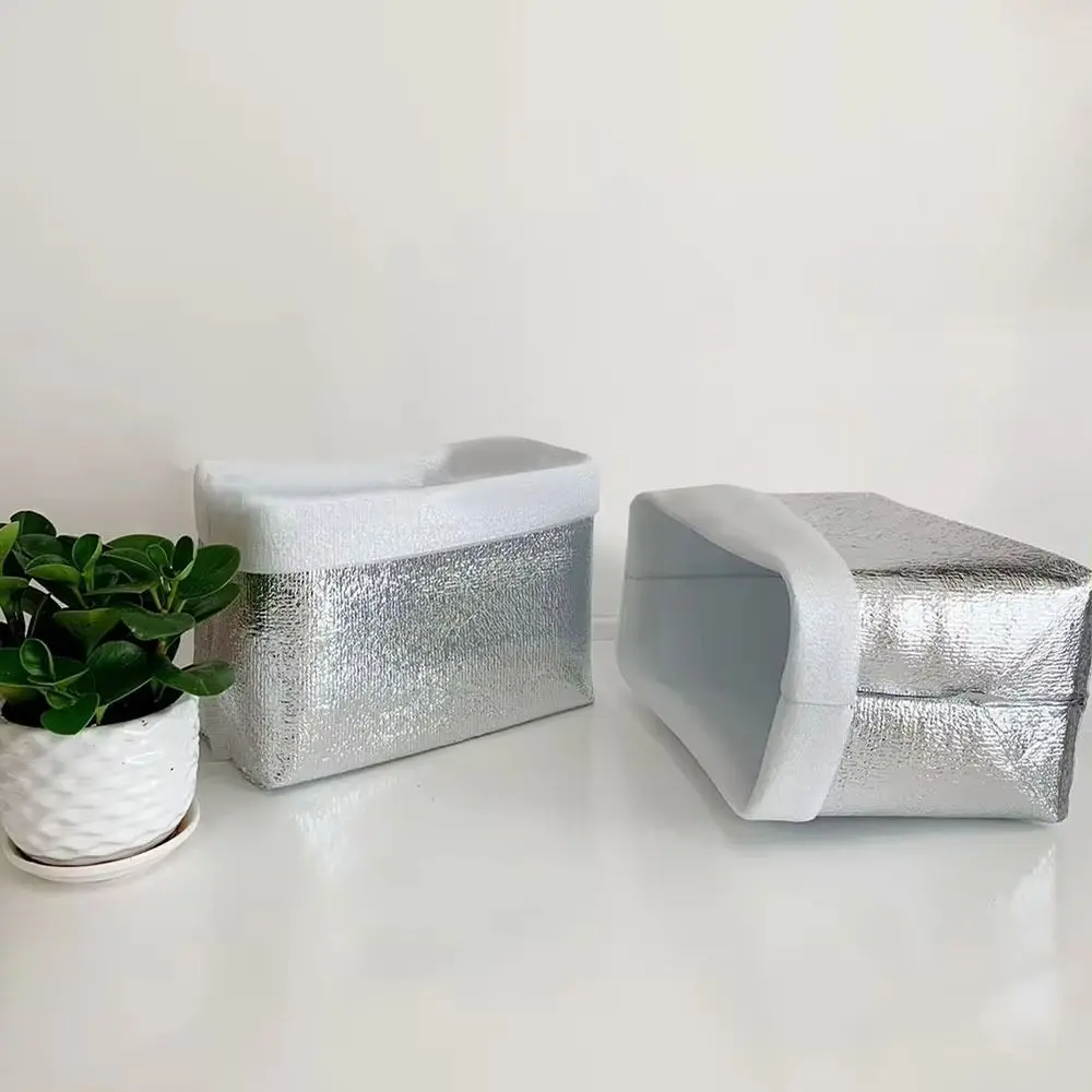 50Pcs/Pack Ice Cold Warm Aluminum Foil Bag Food Thermal Drink Storage Insulation Bag Delivery Carrier with Closure Cooler Bag 3