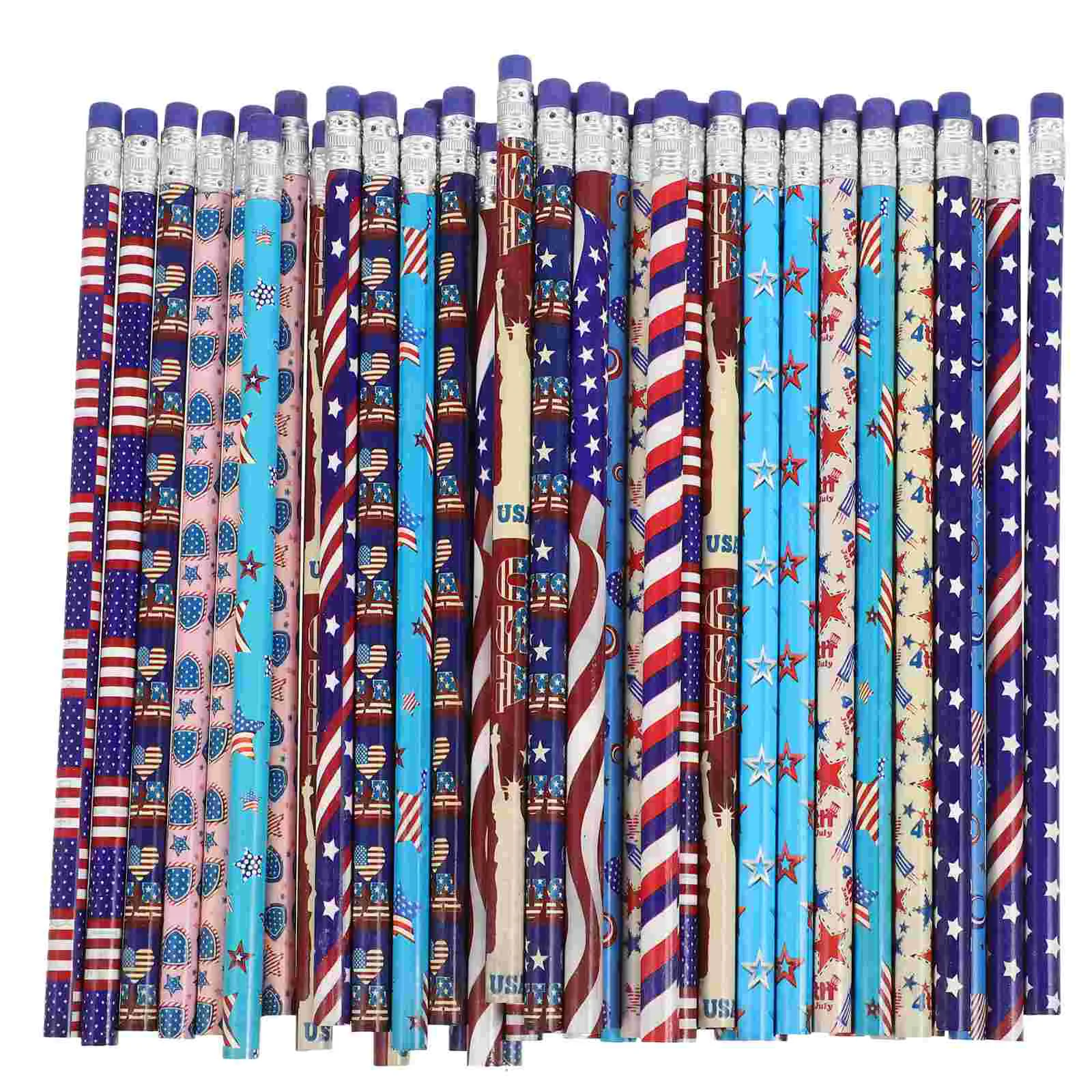 

USA Patriotic Pencils American Flag Pencils USA Flag Pencils Patriotic Pencils Erasers Independence Day 4th July Party