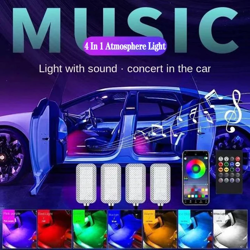 NewNeonLEDCarInteriorAmbientFootStripLightKitAccessories