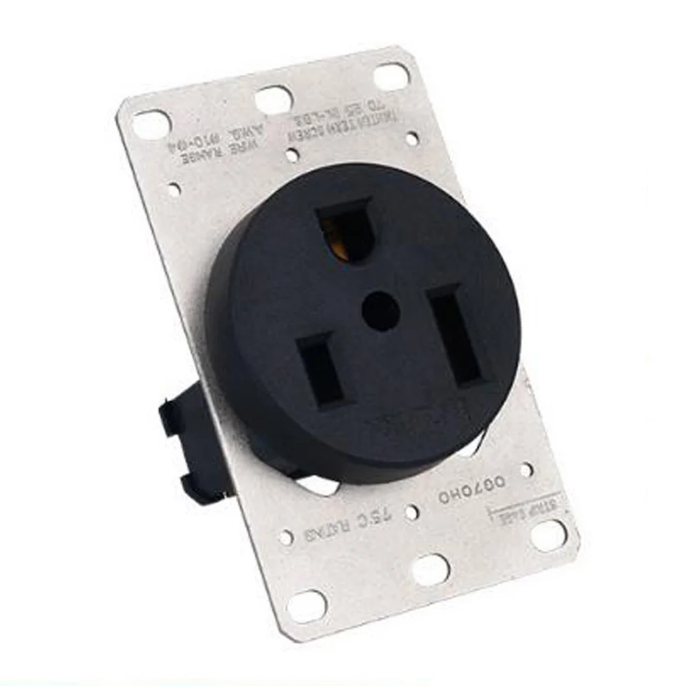 America 50A Nema L5-50P L5-50R US Tripolar Industry Plug 3 Pin Power Electric Wired Connector Magnetic Power Socket Black