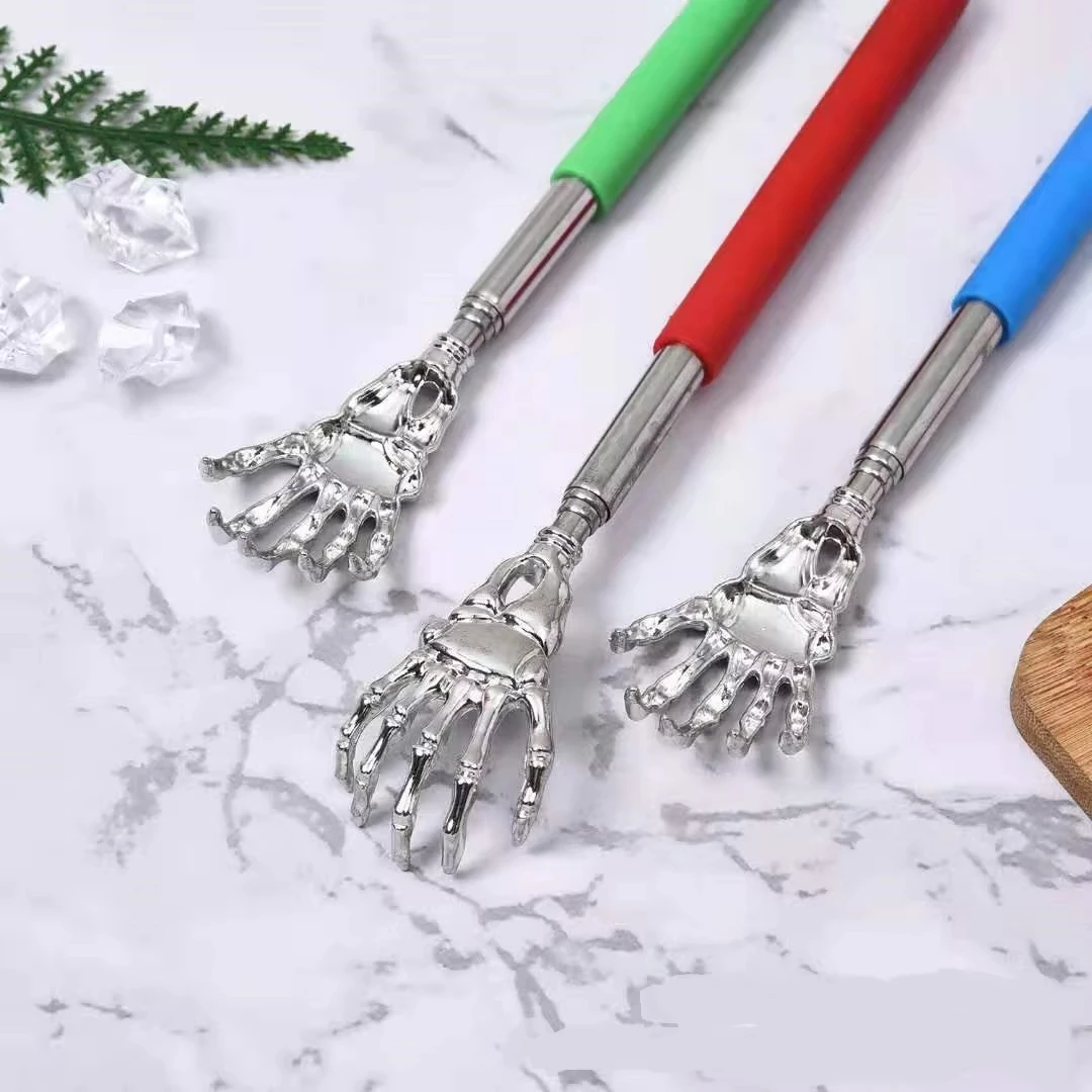 Skull Palm Telescopic Back Scratcher Hand Massager backslap with Rubber thumbnail 6