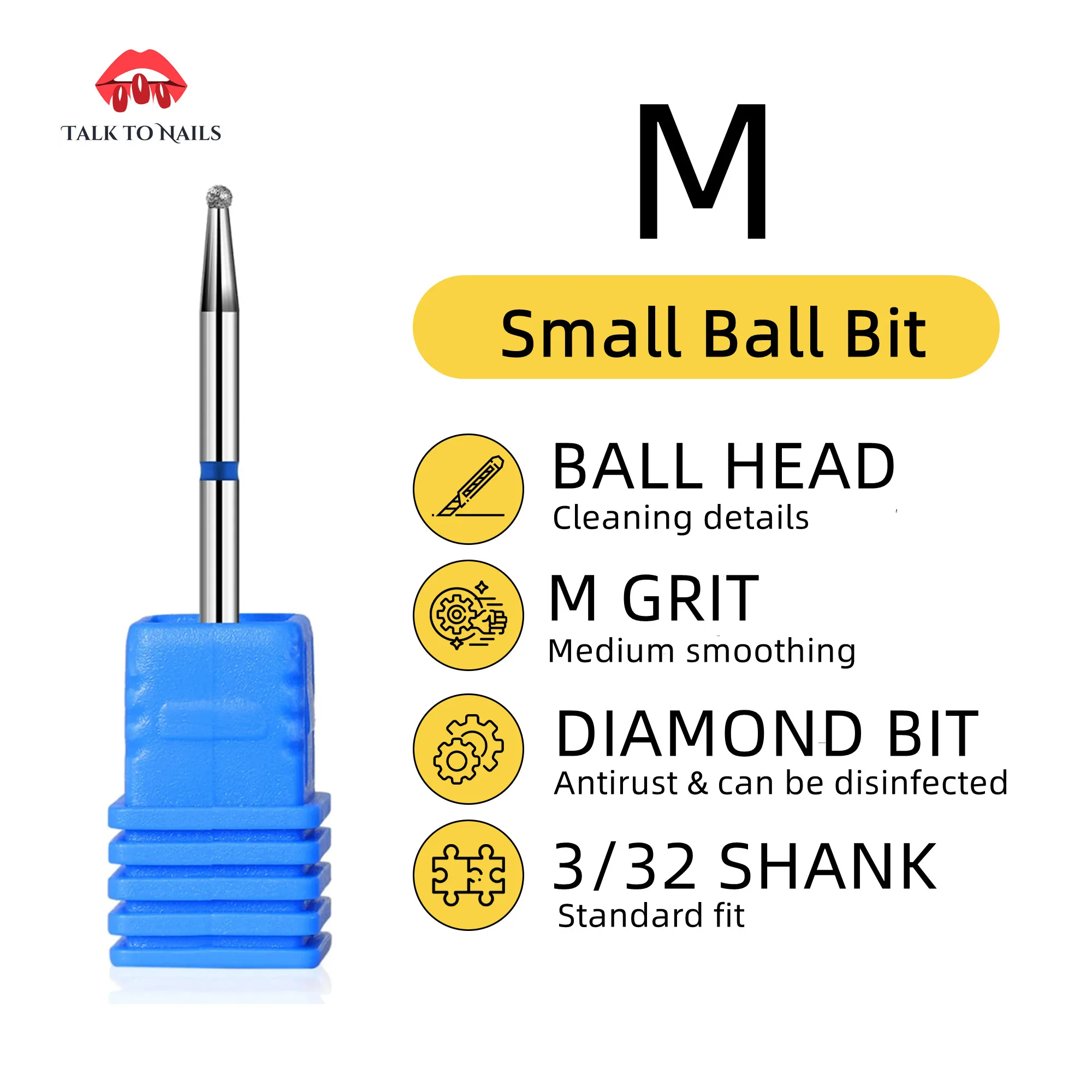 1PCS Cuticle Clean Nail Drill Bit Diamond Replacement Head to Nails for