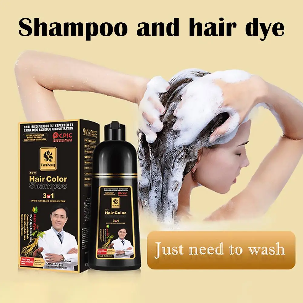 Revitalizing Black Hair Dye Shampoo - Instant Semi-Permanent Color Solution