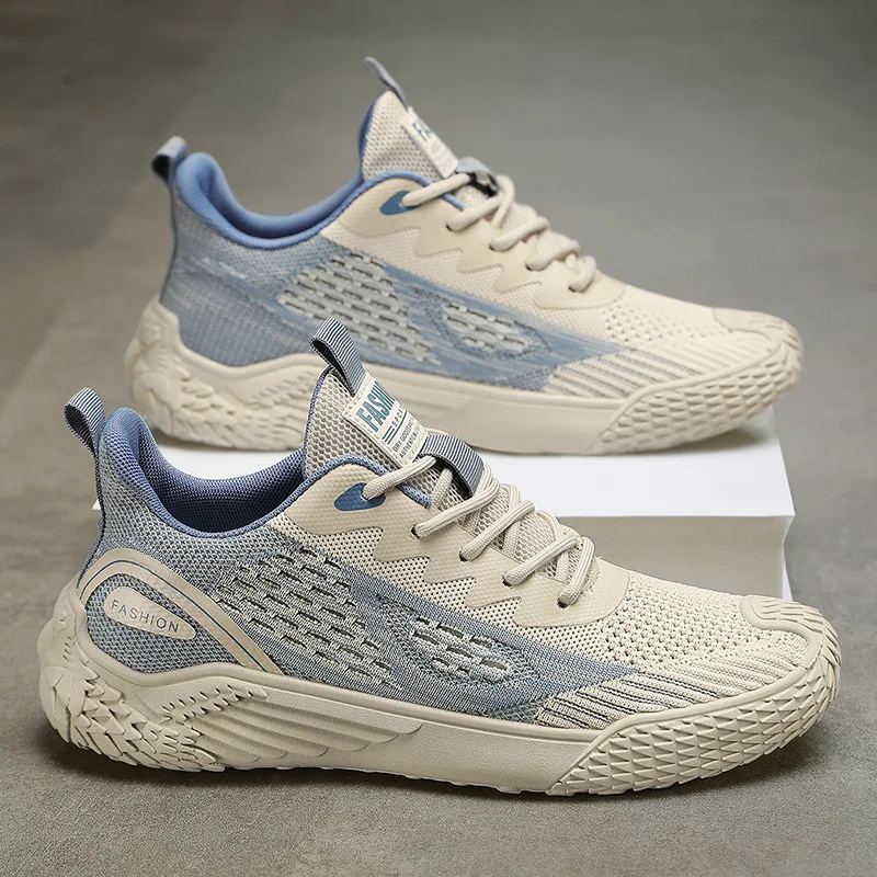 

Кроссовки мужские сетчатые на шнуровке, легкие дышащие кеды, удобная повседневная обувь для ходьбы и бега, осень