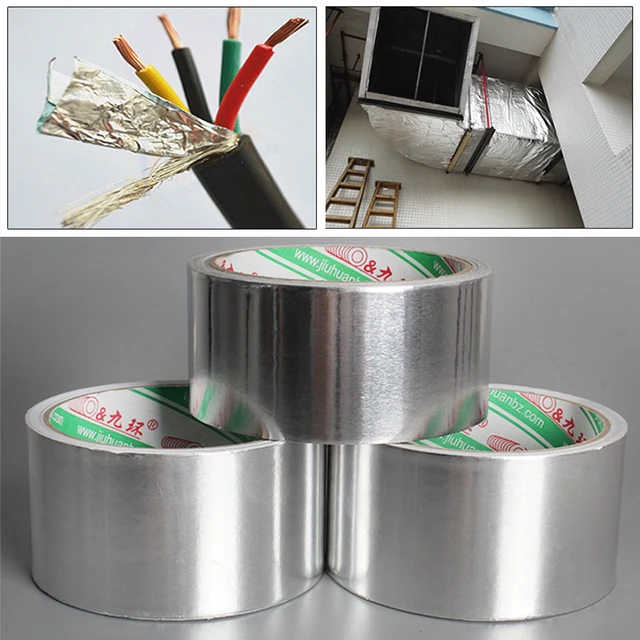 Foil Aluminum Roll Adhesive Sealing Tape Silver Aluminum Duct Tape  Heat-Resistant Aluminium Foil Adhesive Tape For Sealing And - AliExpress