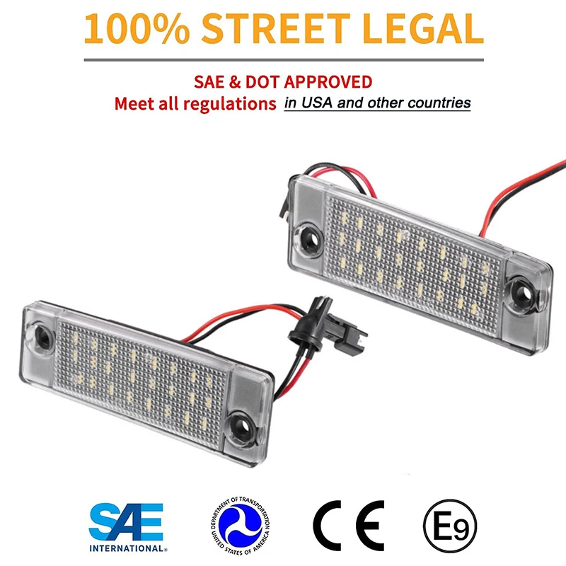 2Pcs For Chevy Chevrolet Captiva 2006- LED Number License Plate Lights Lamps For