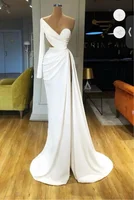Custom Made One Shoulder Sweetheart Mermaid Wedding Dresses High Slit  Vestido De Noival 1