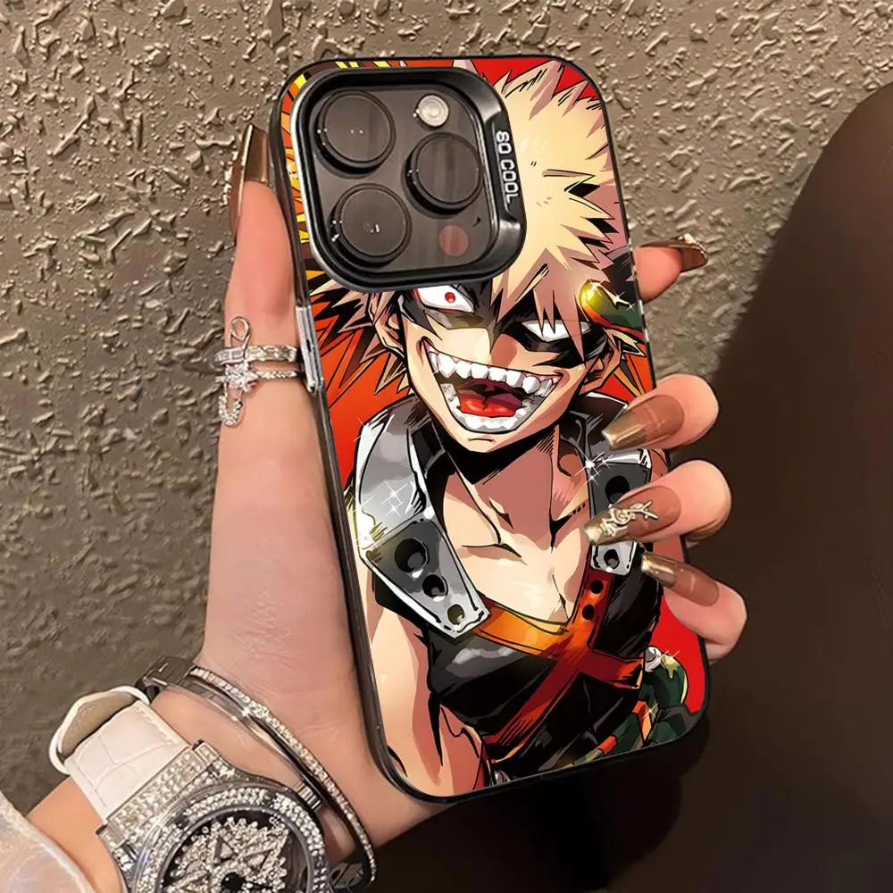 Translucent Color Protective Phone Case Featuring My Hero Academia's Bakugo Design