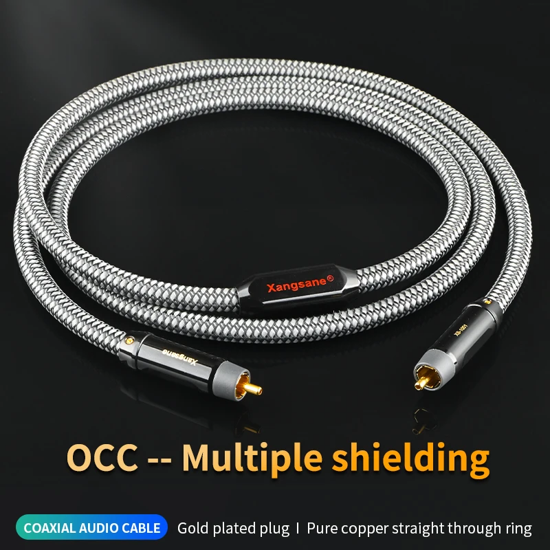 Grey Knight High Fidelity Spdif Placcato Argento Coassiale 75 Ω Stereo Digitale Cavo Audio Coassiale Amplificatore Suono Cavo Subwoofer