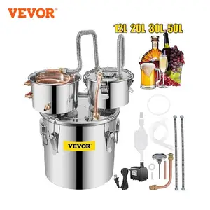 Water Alcohol Distiller, 8 Gal/30 L, 304 Stainless Steel Still w/ 6-Lap  Coil 