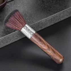 Premium Espresso Cleaning Brush - Black Wooden Handle for Barista and Coffee Tools (Silver)