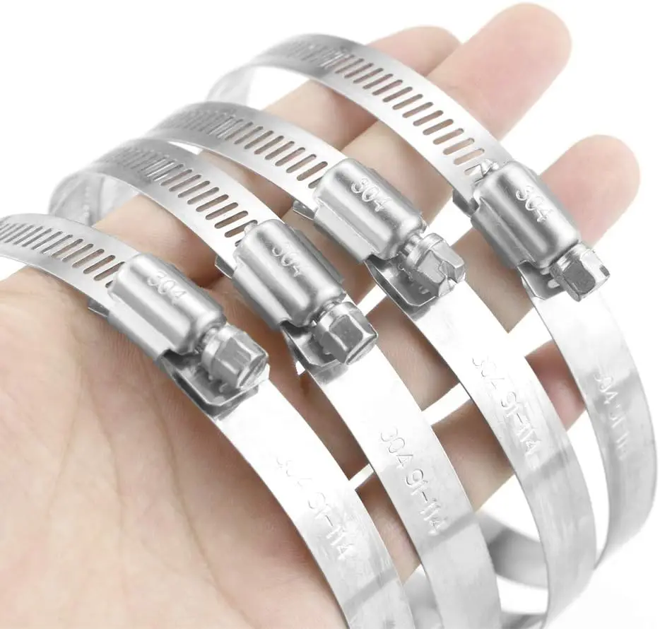 8mm ~ 120mm Stainless Steel Drive Hose Clamps Adjustable Water Pipe Tri Gear Worm Fuel Tube Spring Cramps Fixed Clip spring clip clamps hose clamps spring clamps