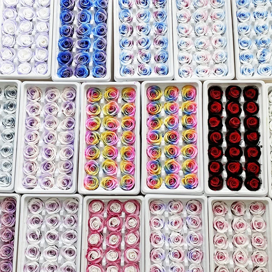 

Сохраненная голова розы класса 2-3 см, подарок на день Святого Валентина, Рождество, женщины, подруге, украшение, настоящий цветок, DIY цветочный материал,