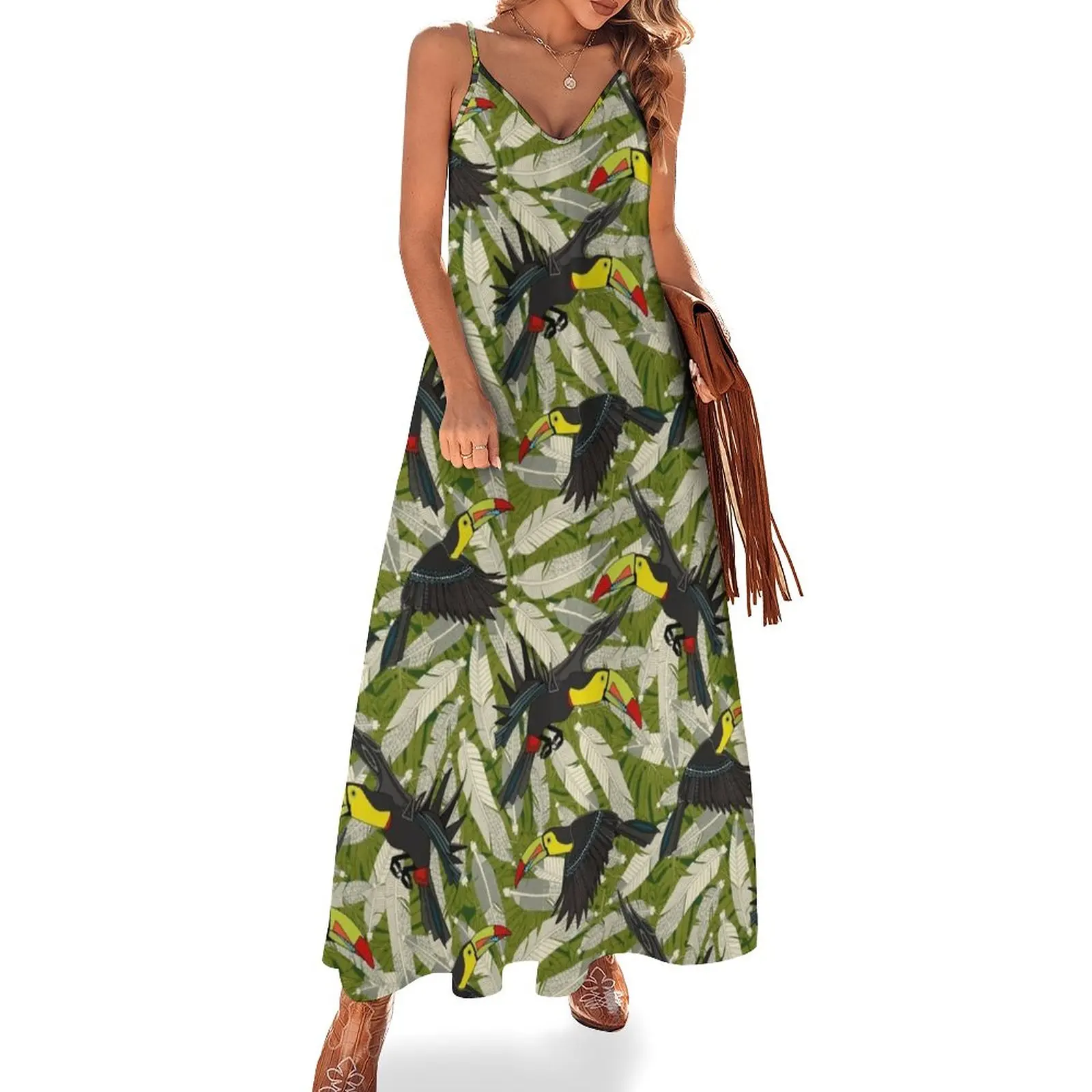 

toucan jungle Sleeveless Dress summer dress for women 2024 Woman clothing