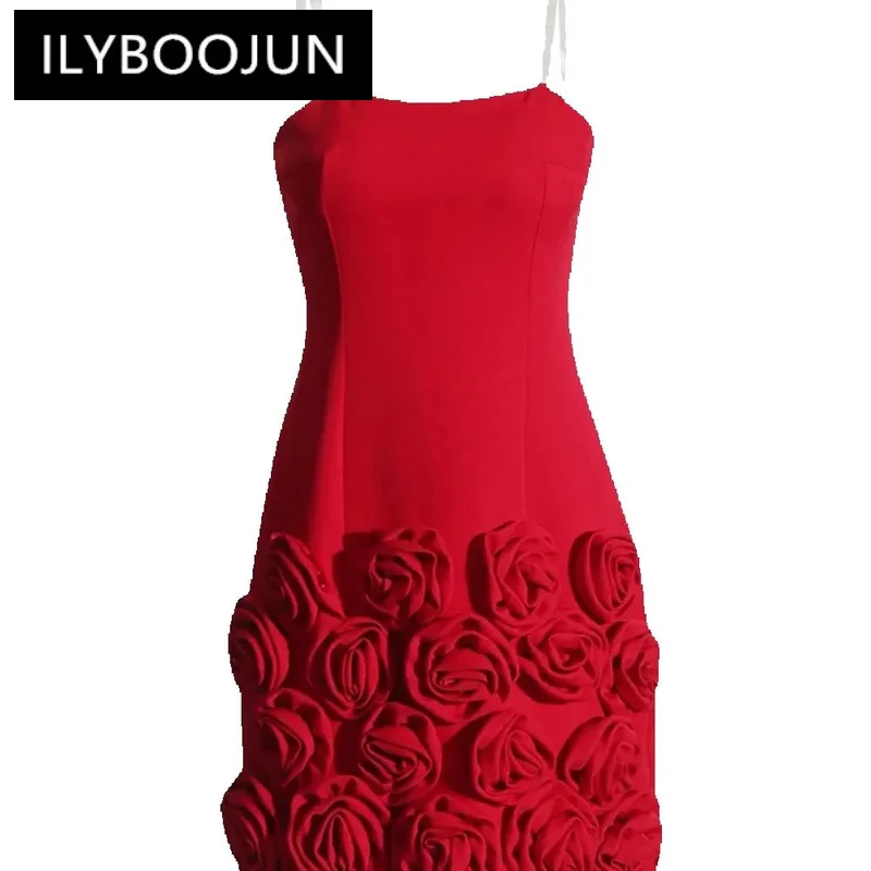 

ILYBOOJUN Solid Patchwork Appliques Sexy Dress For Women Strapless Sleeveless High Waist Slimming Dresses Female Clothes New