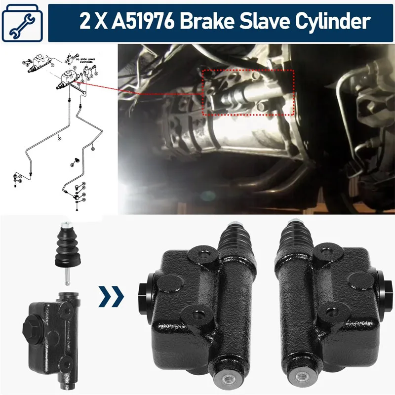 2X A51976 L25419 Brake Master & Slave Cylinder Kit For Case 430 450 450B/C 480 480B/C/D 580 580B/C 850B/C/D 855C