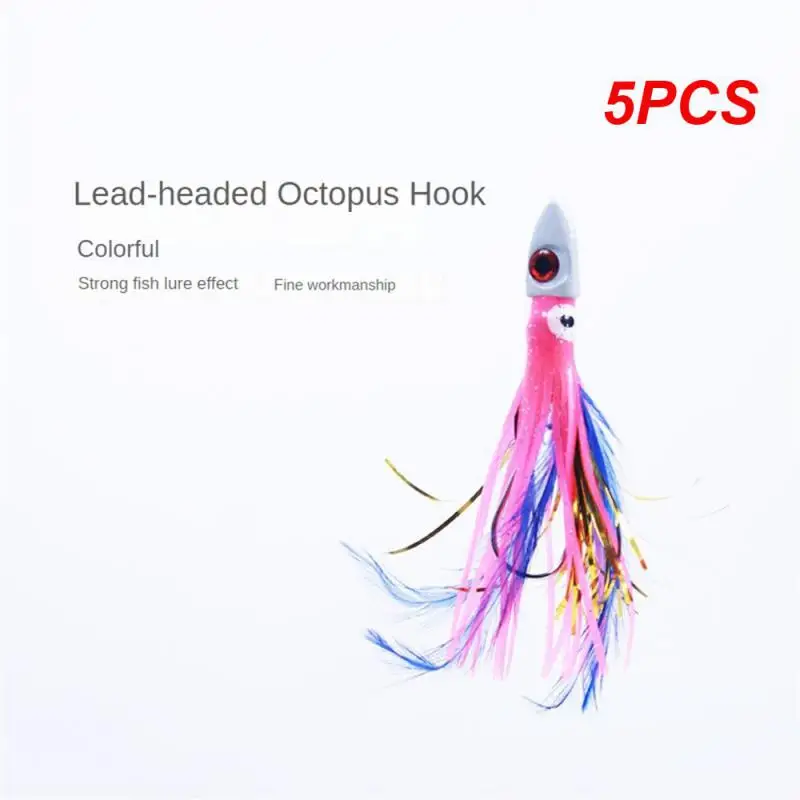 

5 шт. 13 см/18 г, Реалистичная приманка для рыбной ловли в форме лодки, многоразовая Приманка в форме осьминога для рыбной ловли, портативная приманка с крючком