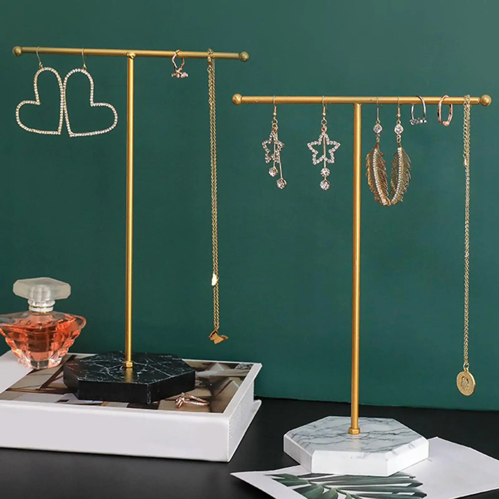 Metal Earring Display Stand Tshaped Earrings Ring Necklace Jewelry