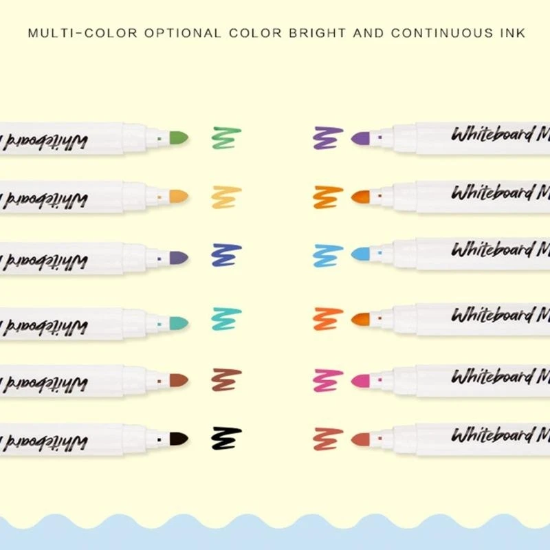 Q5WA 12조각 지울 수 있는 마커 펜 어린이 학생 그림을 위한 12색 화이트보드 마커
