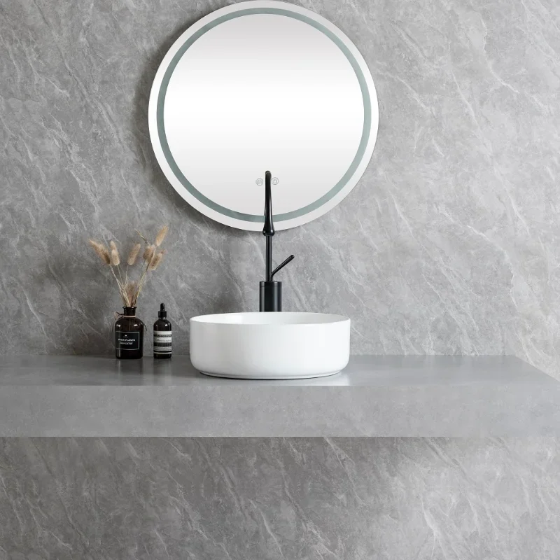 Round Shape Bathroom Barrel Sink Above Counter White Porcelain Ceramic Bathroom Vanity Sink Vanity Cabinet with