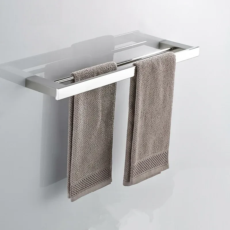 

Vidric Top Quality 304 Stainles Steel Chrome/Black/White 60CM Double Towel Bar Bath Towel Holder Towel Ring Bathroom Accessories