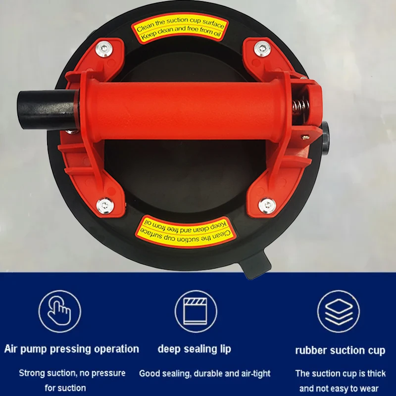 Durable Vacuum Suction Cup 8 Inch 220kg Load Capacity Heavy Duty Manual Air Pump Vacuum Suction Cup for Granite and Glass Lift