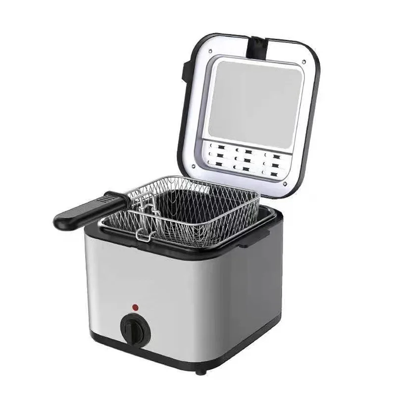 Household Electric Deep Oil Fryer 2.5L Non-Stick Single Button Control Thermal Protection Fry Pot For French Fries Chicken Chops