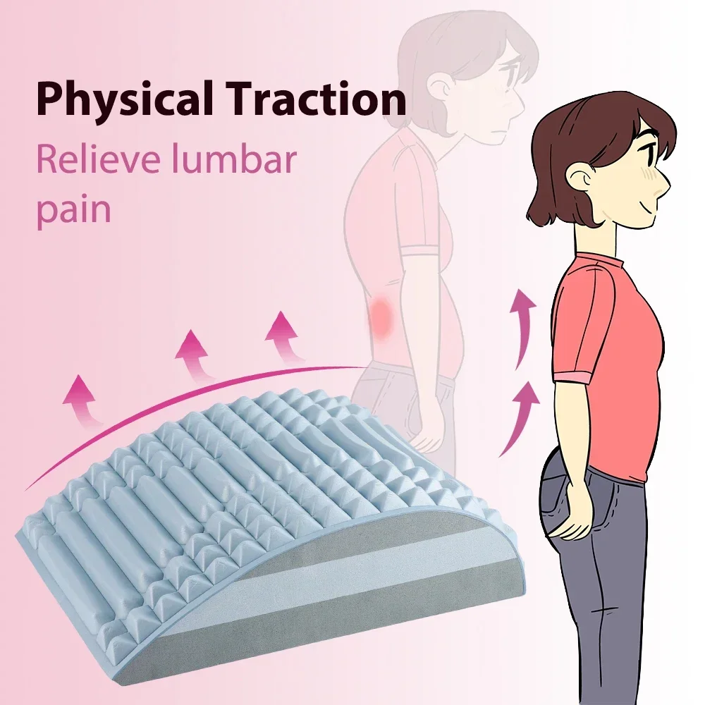 Anti-skid Orthopedic Lumbar Support, Belt Disc Herniation,Back Stretcher Pillow for Back Pain Relief,Sciatica Pain Relief 3