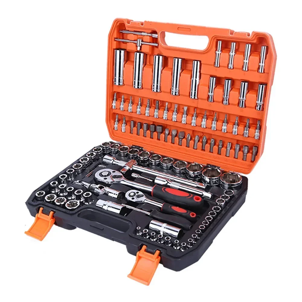 

108pcs of Car Repair Tool Socket Set Ratchet Torque Wrench Combo Auto Repairing Tool Set for Machinery Repair Maintenance