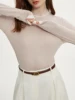 FSLE 19.1% Wool Women Long Sleeve Top Soft Thin Sweater For Women Slim Autumn Office Lady Pullover Wool Tops 24FS13096 1