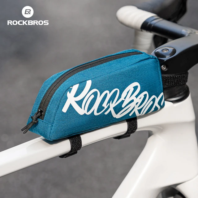 ROCKBROS Bicycle Top Tube Bag Lightweight Bike Frame Pack Durable Waterproof Cycling Storage Bag for Mountain and Road Bikes