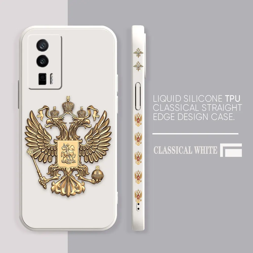 thumbnail image 1 of Funda para Redmi K60E K50 K40S K40 K30 K20 10C 9 8A 8 10 Pro 4G 5G Funda de silicona líquida Simple emblema de la Federación Rusa, 1 of 5