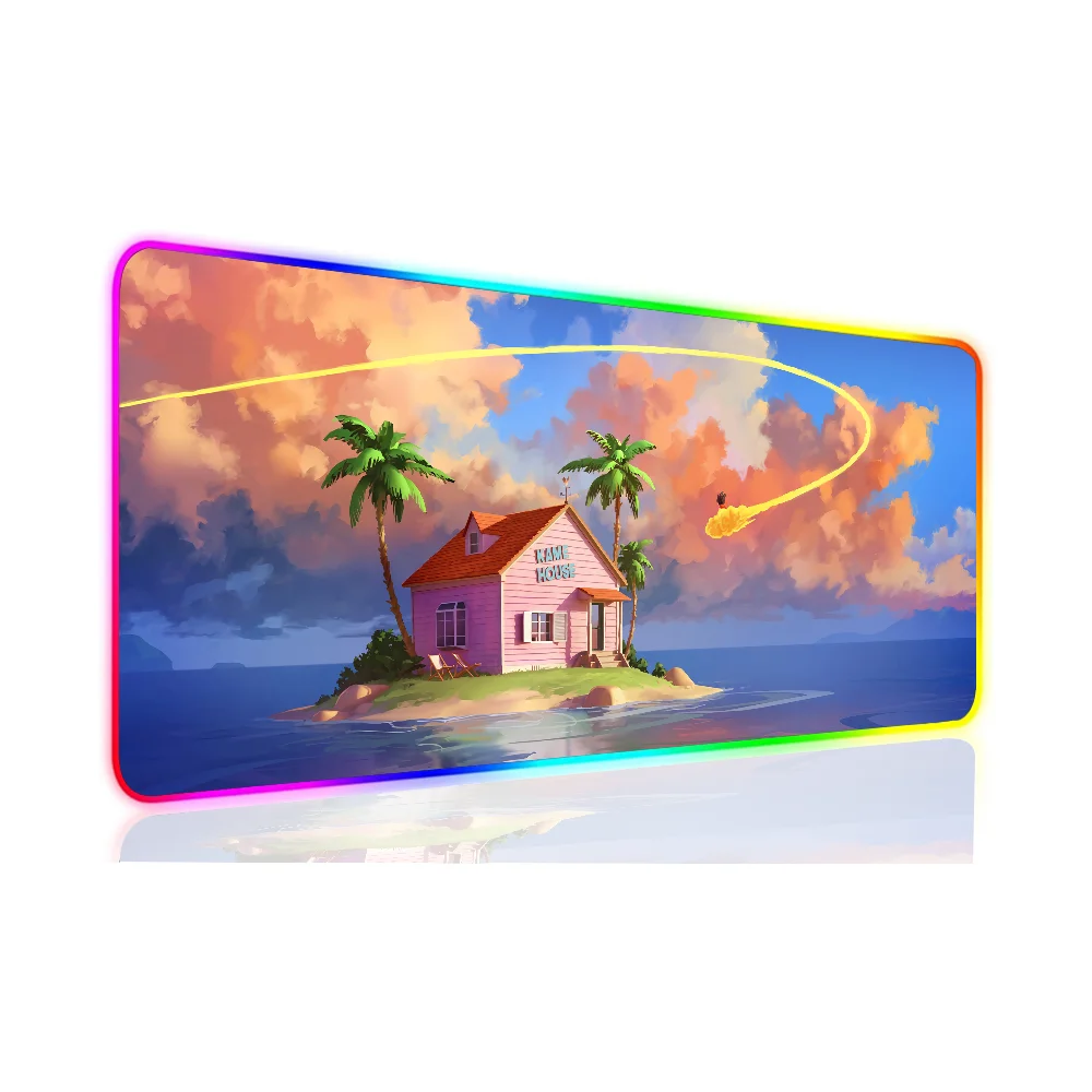 1pc Japan Anime D-Dragon Balls XXL RGB Gaming Mouse Pads HD Black Gamer Accessories Large LED 5