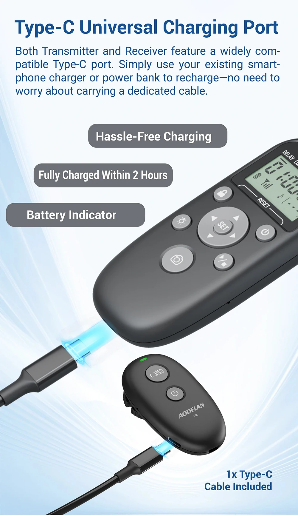 AODELAN Wireless Camera Timer Shutter Release Remote Control For D850 D6 D5 Z7I