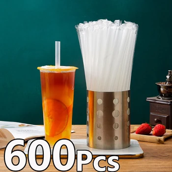 100–600PCS Jumbo Smoothie & Bubble Tea Straws – White Large Drinking Straws 1