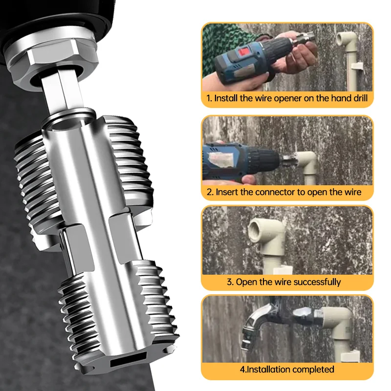 Upgrade 4-point 6-point Water Pipe Inner Hole Opener Universal Water Pipe Tapping Tool Electric Drill Hexagonal Opener - Image 6