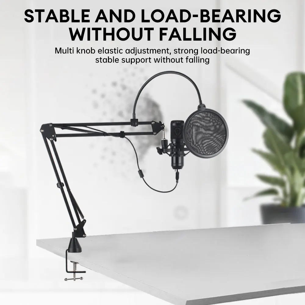 Adjustable Cantilever Bracket Desktop Microphone Suspension Boom Scissor Arm Stand Mic Clip Holder For Recording Live Broadcast