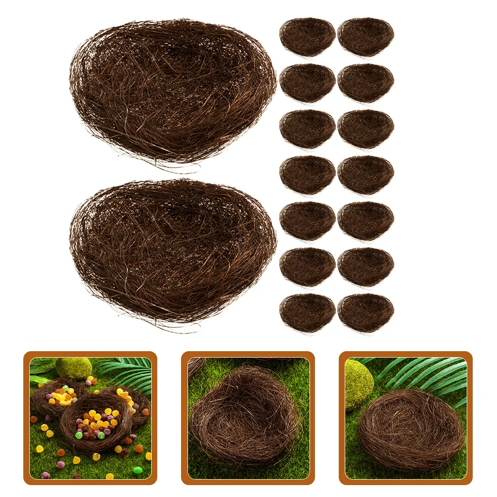 Simulated Bird Nest Garden Bird Nest Ornaments Decorative Photography Props Dinner Plate Decor 16Pcs simulated bird eggs