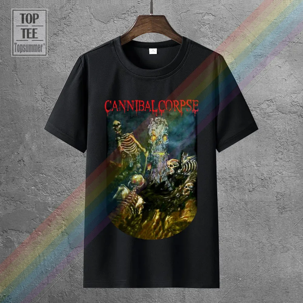 

Summer Mens Print T Shirt Cannibal Corpse Men'S Skeletons Tree A Skeletal Domain T Shirt Black