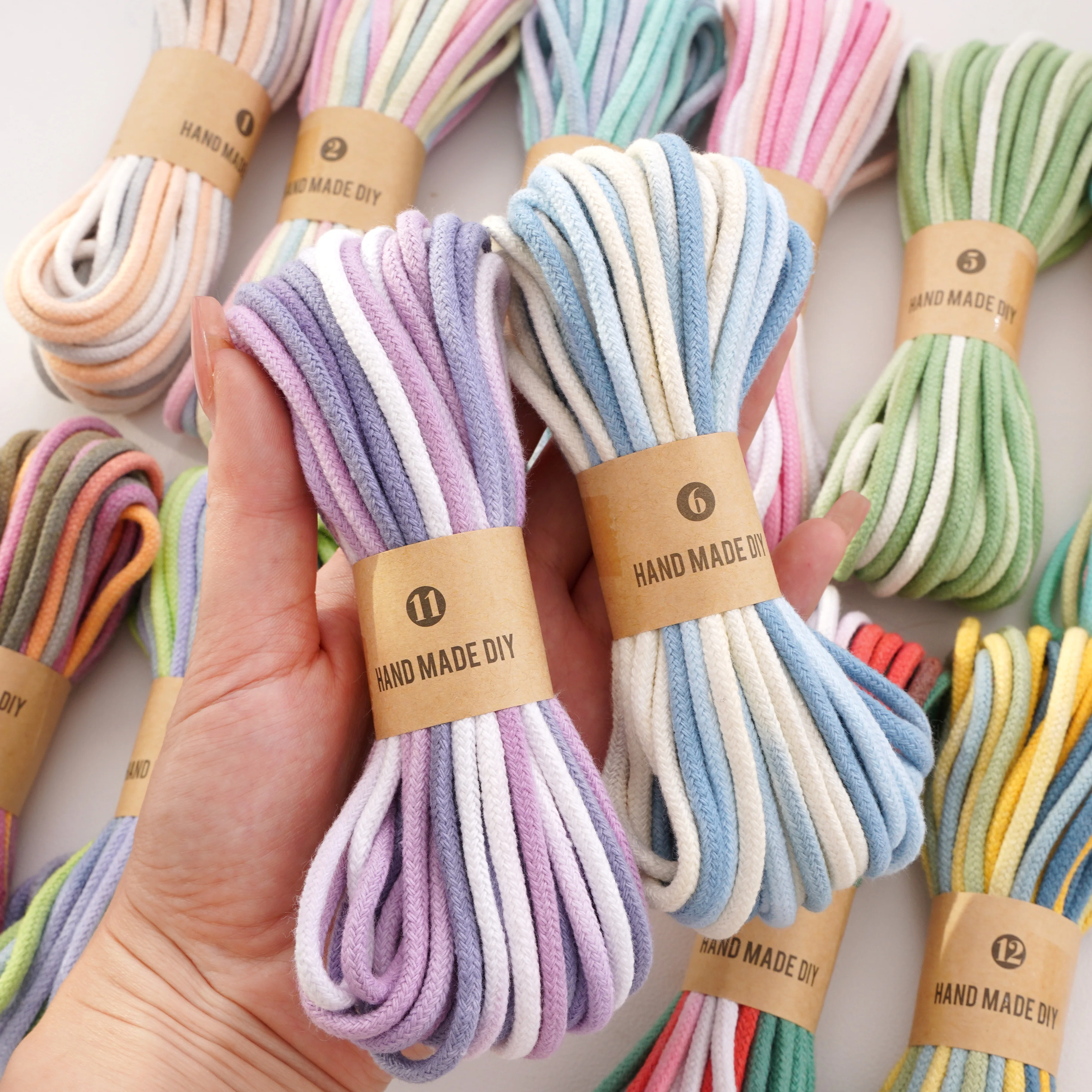 Colored Gradient Cotton Cord 4mm 10m for Bag Garment Home Textile Decor Phone Car Hanging Ropes DIY Sewing & Craft Accessories